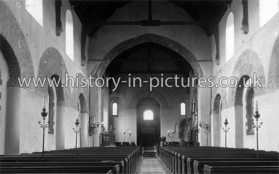 Interior, All Saint's Church, Brixworth, Northamptonshire. c.1915.